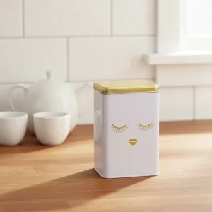 OEM Food-Grade Light Lavender Rectangular Tinplate Tea and Coffee Beverage Packaging Canister with Recycled Materials