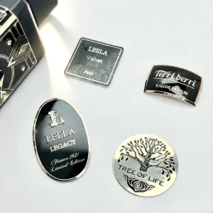 OEM Gold Metal Branding Logo Sticker Label for Candle Jars Luxury Home Decoration Soy Wax Candle Making Plating Packaging Labels
