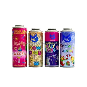 OEM/ODM 45/52mm Diameter Empty Aerosol Snow Spray Tinplate Cylinder Can with Offset CMYK Printing