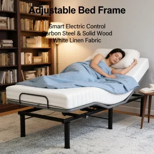 OEM ODM Modern Iron Adjustable Bed Base Supplier Wireless Remote Control Foldable Eco Durable Apartment Friendly Hotel Bedroom