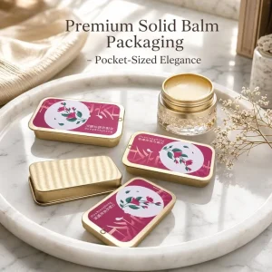 OEM Printed Slider Tin Box Metal Tinplate Can Empty Solid Perfume Lip Balm Travel Pocket Container Factory Supplier