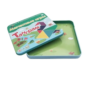 OEM Recyclable Square Checkerboard Tinplate Box with Customizable Color for Game Cards and Crafts