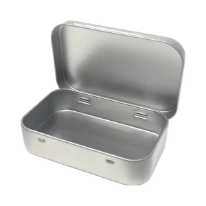 OEM Small Hinged Metal Pill Box Recyclable Food Grade Candy Mint Storage Container Empty Tinplate Condom Box
