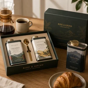 OEM Tinplate Screw Lid Moisture Resistant Protective Coffee Packaging Set Gift Box Metal Tin for Coffee Roastery