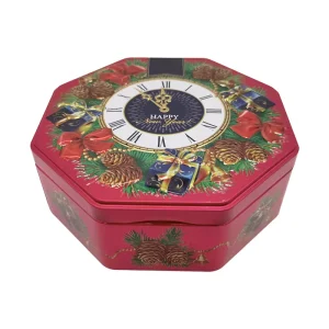 Octagon Shape Food-Grade Metal Tin Box for Biscuit, Cookie, and Chocolate Packaging