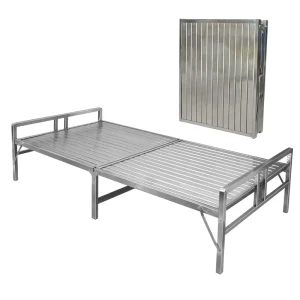 Outdoor Portable Metal Single Double Stainless Steel Folding Bed Mobile Hospital Care Fold up Foldable Beds Extension Expand Bed
