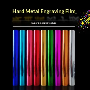 PET Hard Metal Gold Foil Lettering Film for Clothing Laser & Heat Press Transfer Film Model Textiles & Leather Use
