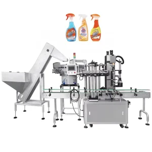 PLC Control Servo Motor Trigger Pump Bottle Screw Capping Machine