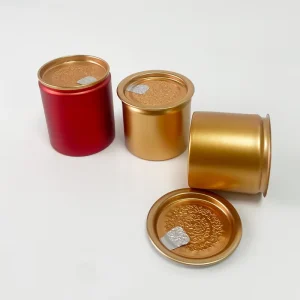 Patterned Round Aluminum Tea Jar for Snacks and Small Tea Storage
