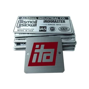 Permanent Adhesive Anodized Metal Labels Aluminium Tags Etched Stainless Steel Logo Engraved Nameplates