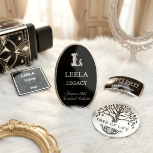 Personalized Customized Metal Aluminum Labels Private Customized Cosmetics Labels