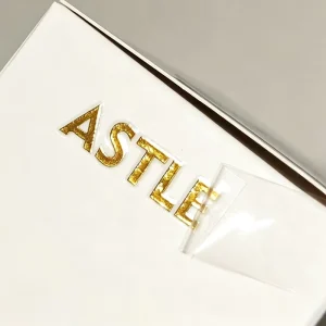 Personalized Eco Friendly Durable 3D Logo Metal Transfer Stickers Gold Foil UV Adhesive Waterproof Custom