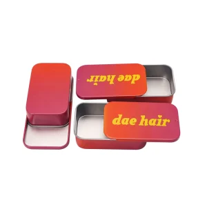 Pink Recyclable Metal Hair Clip Box Sliding Drawer Lid Customizable Rectangle Tin Plate Container Rings Candy Packaging Glossy