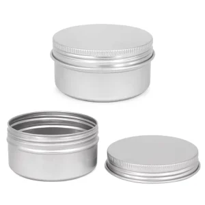 Plain Empty Round Aluminum Tin Box with Lid for Handmade Candle Packaging
