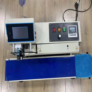 Plastic Bag Band Sealer Expiry Date Qr Coding Continuous Sealing Machine With Inkjet Printer