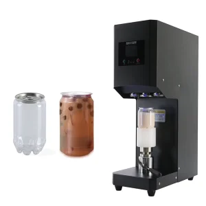 Plastic Bottles Can Filling Closing Seamer Sealer Machine Semi Autometic Bubble Tea Pop Can Sealing Machine