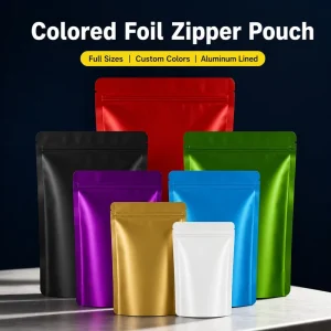 Plastic Mylar 3.5g Moisture-Proof Smell-Proof Foil Stand-Up Pouches with Clear Window and Ziplock