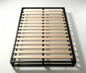 Platform Metal Bed Frame with Wood Slats Durable Modern Design for Hotel Hospital Bedroom Use Factory