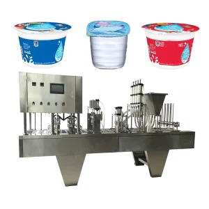 Pneumatic Cup Filling and Sealing Machine with 2-, 4- or 8-Line Configuration for Yogurt, Bubble Tea, Water and Jelly