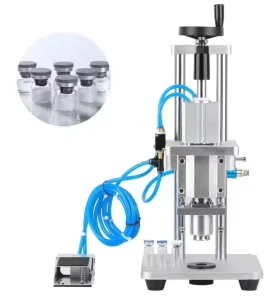 Pneumatic Semi-Automatic Capping and Crimping Machine for Chemical and Oral Liquid Bottles, Penicillin Bottles, and Glass Vials