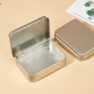 Poker sized Tinplate Storage Box with Transparent Window Flip Lid for Nail Art Tools Toys Scissors Customizable Gift & Craft