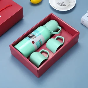 Popular Insulated Double Wall 500ml Stainless Steel Metal Water Bottle Cups Set Gift Package Vacuum Flask Thermos Mug Gift Set