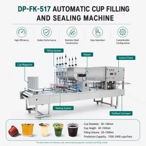 Porridge and Soup Bowl Filling and Sealing Equipment for Ready Meal Portions and Takeaway Food Packs