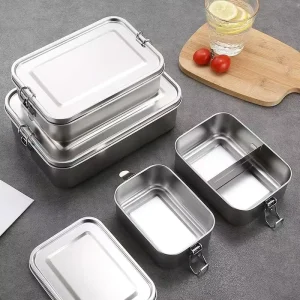Portable 304 Stainless Steel Take Away Food Container 850ml Fresh Box Storage metal Tiffin Lunch Bento with Airtight Lid