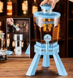Portable Beer Tower LED Lights Ice-Cooled Food Grade Plastic Ceramic Filter Beverage Distributor