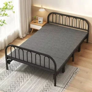 Portable Durable Single Person Foldable Metal Bed Modern Design Space Saving Multi Size Installation Free Bedroom