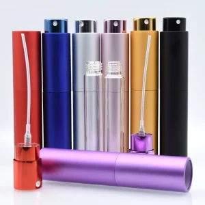 Portable Gold or Matte Black Aluminum Twist-Up Refillable Perfume Atomizer Spray Bottle 5ml 8ml 10ml