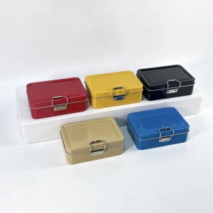 Portable Outdoor Fishing Gear Storage Tinplate Box Recycled Materials Art Paper Single Side Buckle Flip Cover Plywood Iron Hasp