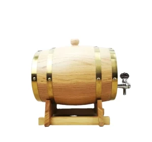 Portable Red Wine Wooden Cask with Faucet for Storage and Serving