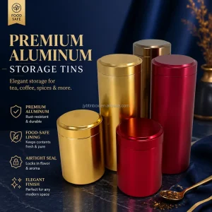 Portable Round Aluminum Alloy Tin Box for Coffee Tea and Candy Food Packaging Gift Container