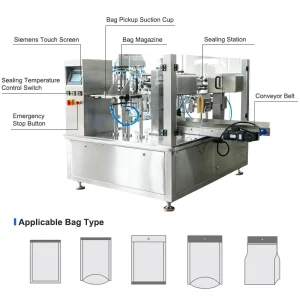 Preformed Bag Packaging Machine Rotary Pouch Filling and Sealing Machine