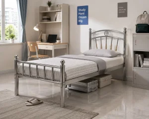 Premium Stainless Steel Bed Frame Heavy Duty Metal Dormitory Bed Rust Resistant Furniture for Hotel Apartment Staff Housing