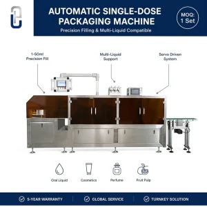 Preservative Free Snap Open Pouch Filling Machine Precision Liquid Form Fill Seal Machine