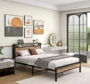 Price All Kinds of Size Wood based Panels Bed Frame Metal Bed Storage Space Bedroom Furniture Easy Assembly