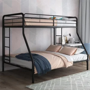 Price Queen Double Metal Frame School Dormitory Twin Over Full Bunk Bed for Adults and Kids