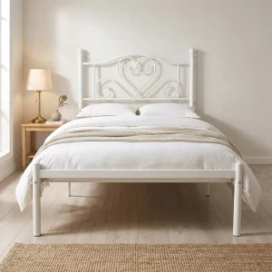 Princess Kids Bed Furniture Heavy Duty Steel Mattress Foundation Slat Support Daybed Frame KD Structure for Apartment Dormitory