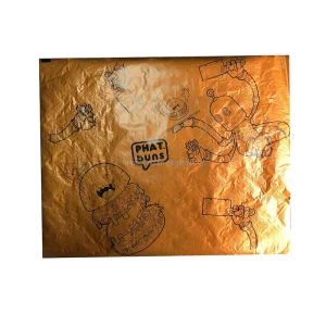 Printed Aluminum Foil Laminated Paper Honeycomb Embossed Insulated Hamburger Wrapping Paper