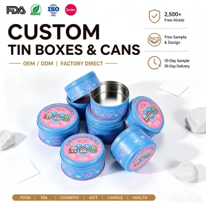 Printed Double Layer Metal Tin Packaging Box Decorative Gift Storage Containers Manufacturer Factory