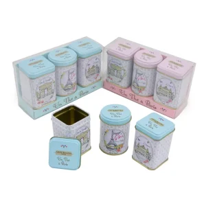 Printed Square Metal Gift Box Tea Tin and Empty Coffee Tin Can
