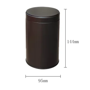 Printing Design Food Grade Airtight Black Glossy Tinplate Craft Custom Coffee Tea Metal Tins Container Lid