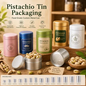 Private-Label Nut Tin Can, Custom Logo Metal Food Packaging Box for Mixed Nuts