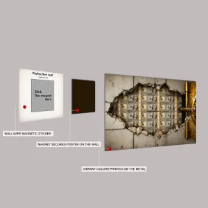 Professional Custom 3D Printing Metal Plaque Club or Home Wall Decoration Colorful Tin Print Magnet Hanging System Metal Poster