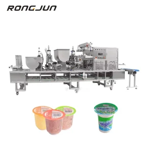 RJ-BG4 Automatic Cup Filling and Sealing Machine for Plastic Bottles, Yogurt, Water, Liquid Cups, and Paper Packaging