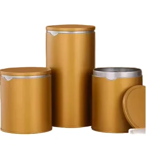 RTS 10x19cm Empty Round Metal Tin Can for Loose Tea 250g Capacity Beverage Use