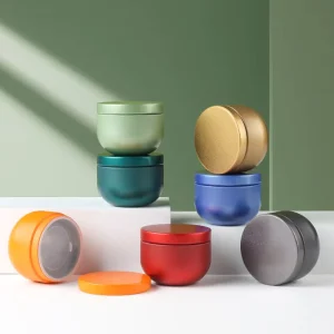 RTS 60 ml Small Mini 57*44mm Empty Round 30g Matcha Metal Matte Coffee Tin Tea Can Case Box Containers Packaging