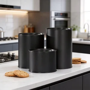 RTS Airtight Food-Grade Metal Tin Canister for Flower Tea, Chocolate, Coffee Beans, and Spices, Kitchen Storage
